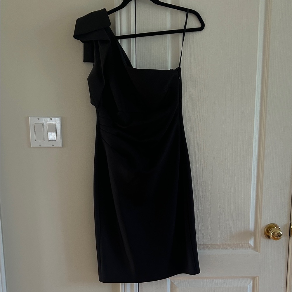 Eliza J Black One-Shoulder Dress
